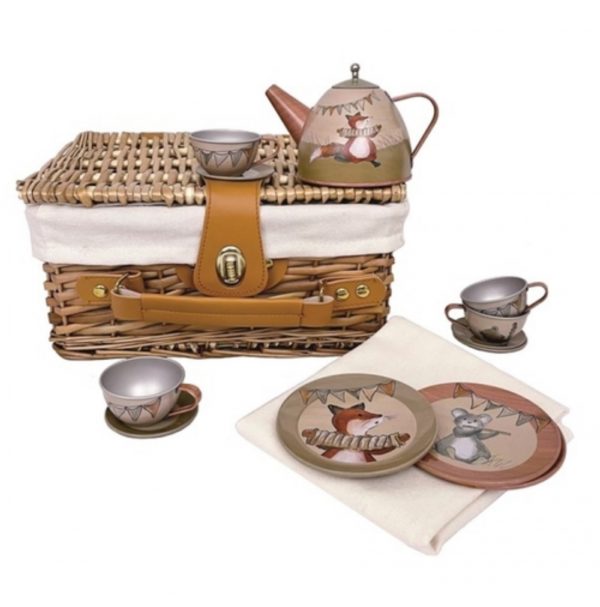 Egmont Musicians Tin Tea Set in a Wicker Basket Poppy Shop Toys & Gifts