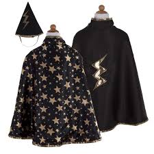 GP-Reversible Wizard Cape&Hat, Size 4-6