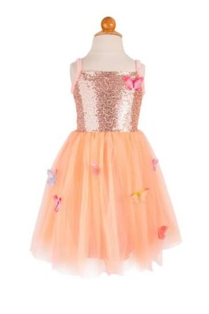 GP: Butterfly Bliss Dress-Peach,Size 3-4